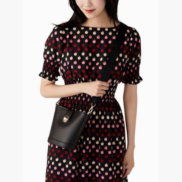 Kate Spade Black Leather Bucket Bag NWT - Picture 2 of 9